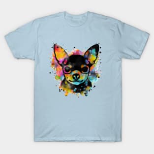 Cute Chihuahua Puppy Dog Colorful Artwork T-Shirt